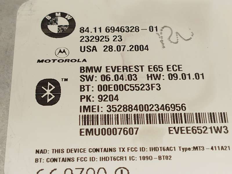 Recambio de modulo electronico para bmw 7 (e65, e66, e67) 740 d referencia OEM IAM 84116946328 - Gris 5