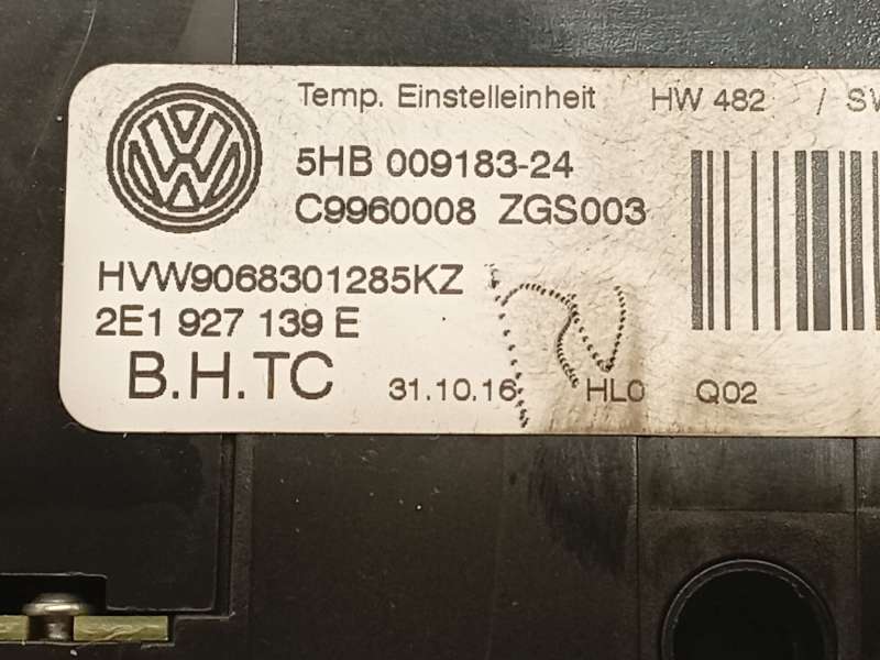 Recambio de mando climatizador para volkswagen crafter 30-50 furgoneta (2e_) 2.0 tdi referencia OEM IAM 2E1927139E 9068301285 5H 6