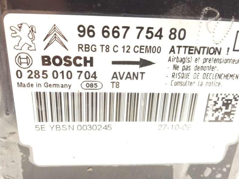 Recambio de centralita airbag para peugeot 5008 (0u_, 0e_) 1.6 hdi referencia OEM IAM 9666775480  0285010704 - Antracita 4