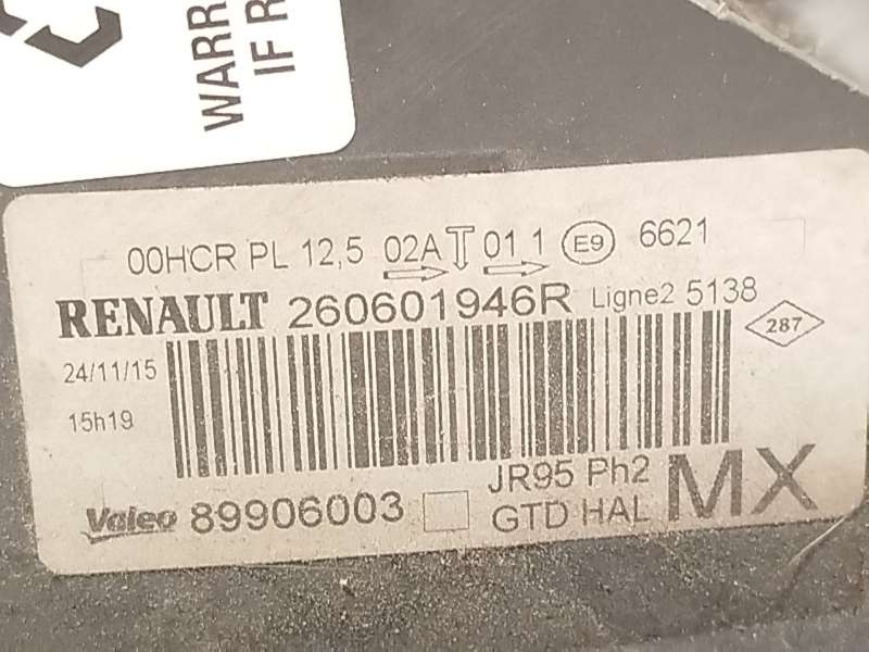 Recambio de faro izquierdo para renault scénic iii (jz0/1_) 1.2 tce referencia OEM IAM 260601946R  89906003 5