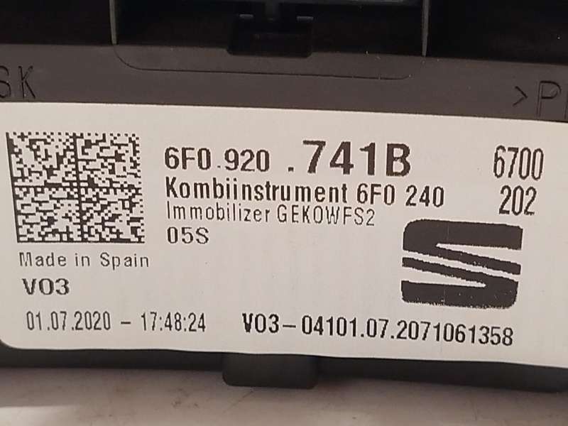 Recambio de cuadro instrumentos para seat ibiza v (kj1, kjg) 1.6 tdi referencia OEM IAM 6F0920741B 6