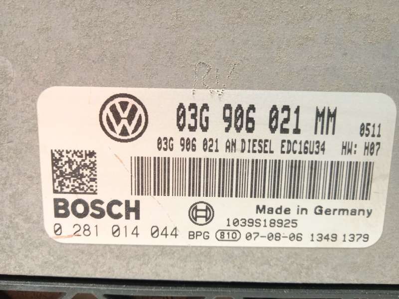 Recambio de centralita motor uce para volkswagen touran (1t2) 1.9 tdi referencia OEM IAM 03G906021MM 03G906021AN 0281014044 - Negro 4