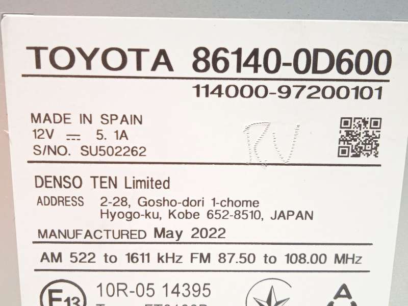 Recambio de sistema navegacion gps para toyota yaris (_p21_, _pa1_, _ph1_) 1.5 (mxpa11) referencia OEM IAM 861400D600 - Gris 7