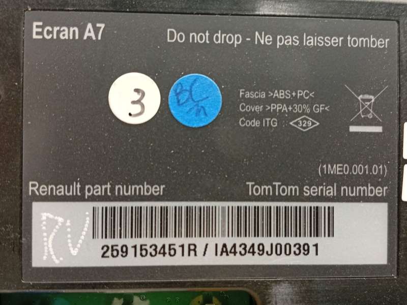 Recambio de pantalla multifuncion para renault megane iii hatchback (bz0/1_, b3_) 1.9 dci (bz0n, bz0j) referencia OEM IAM 259153 6