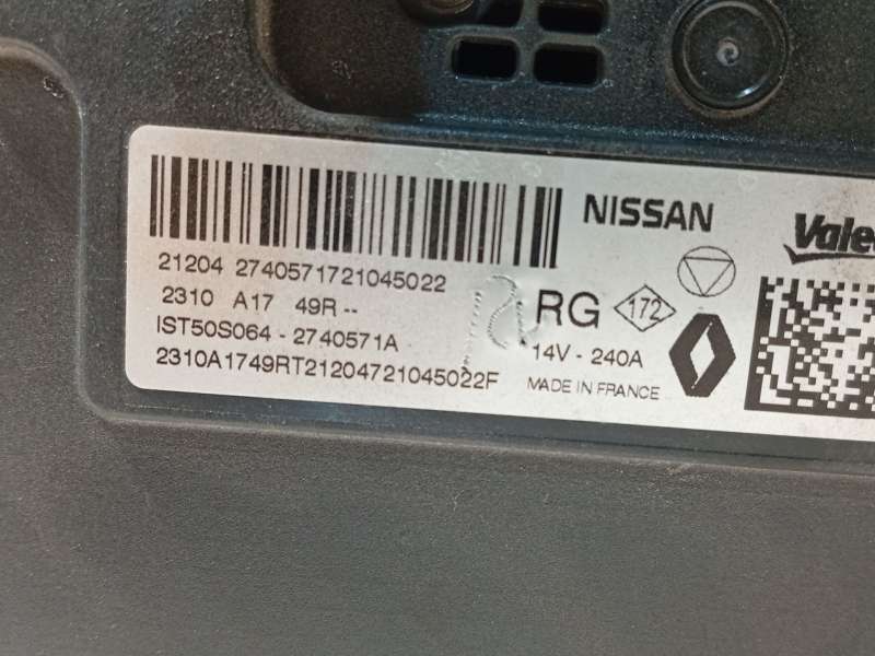 Recambio de alternador para renault arkana i (lcm_, ldn_) 1.3 tce 140 (ldn0) referencia OEM IAM 2310A1749R 2740571A IST50S064 4