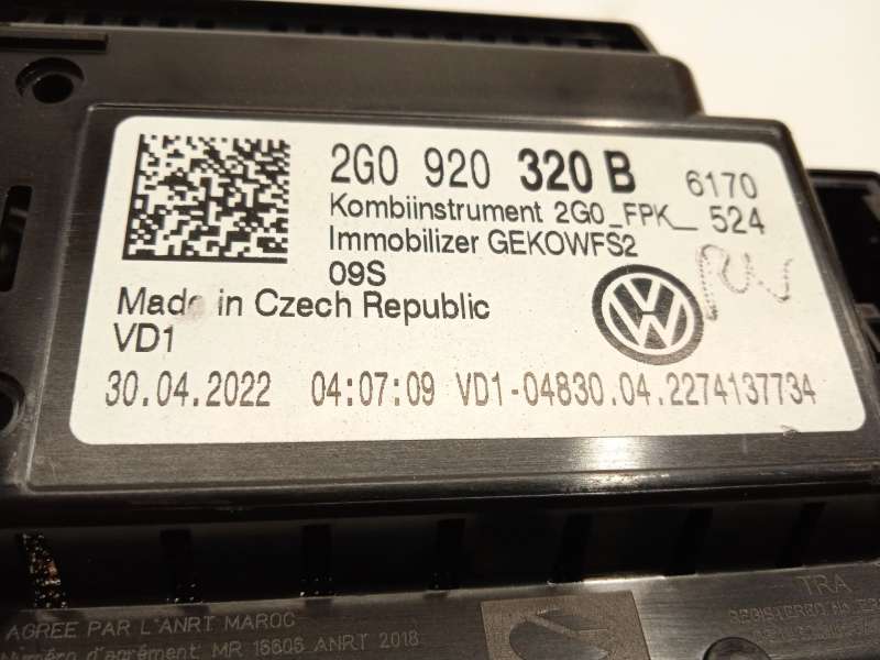 Recambio de cuadro instrumentos para volkswagen polo 1.0 tsi referencia OEM IAM 2G0920320B  A3C0788200101 - Azul 6