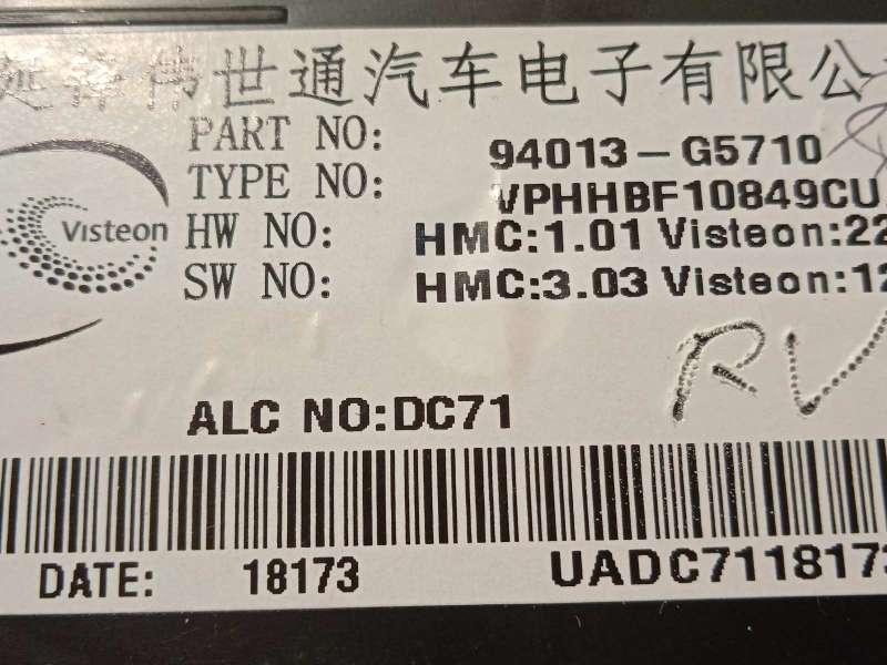 Recambio de cuadro instrumentos para kia niro drive referencia OEM IAM 94013G5710 6