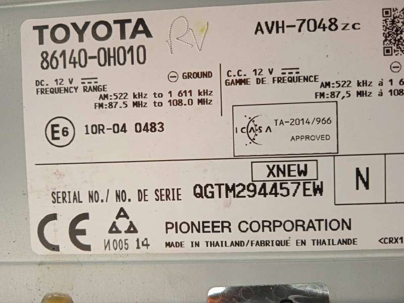 Recambio de sistema audio / radio cd para citroën c1 city edition referencia OEM IAM 861400H010 5