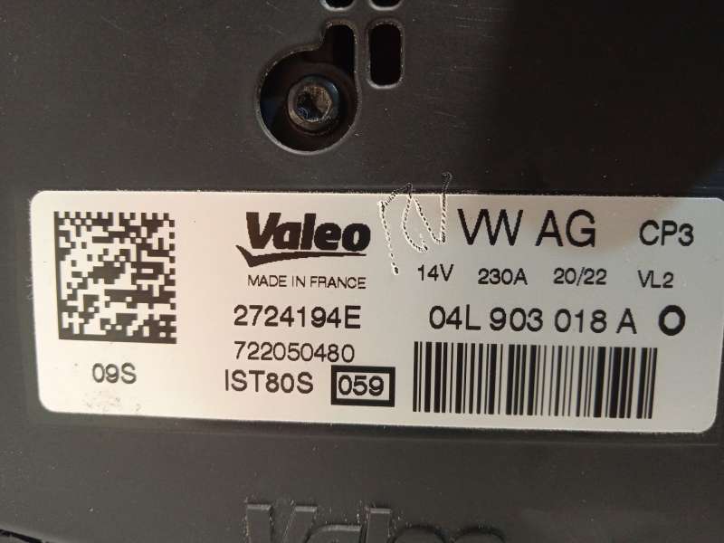 Recambio de alternador para audi a5 sportback (f5a, f5f) 40 tdi mild hybrid quattro referencia OEM IAM 04L903018A 2724194E IST80 5