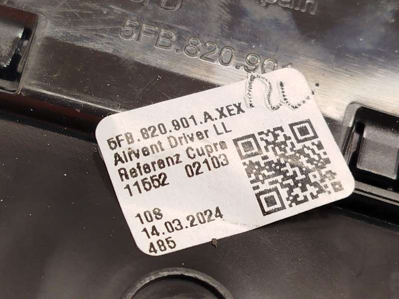 Recambio de aireador para cupra leon (kl1, ku1, kug) 1.5 etsi referencia OEM IAM 5FB820901A 5FB820901AXEX - Negro 4