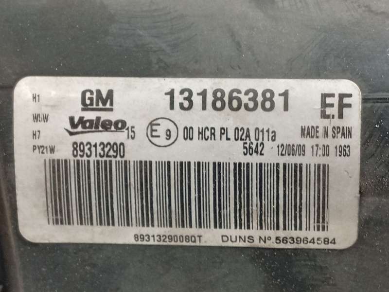Recambio de faro izquierdo para opel corsa d (s07) 1.3 cdti (l08, l68) referencia OEM IAM 13186381 93189357 89313290 6