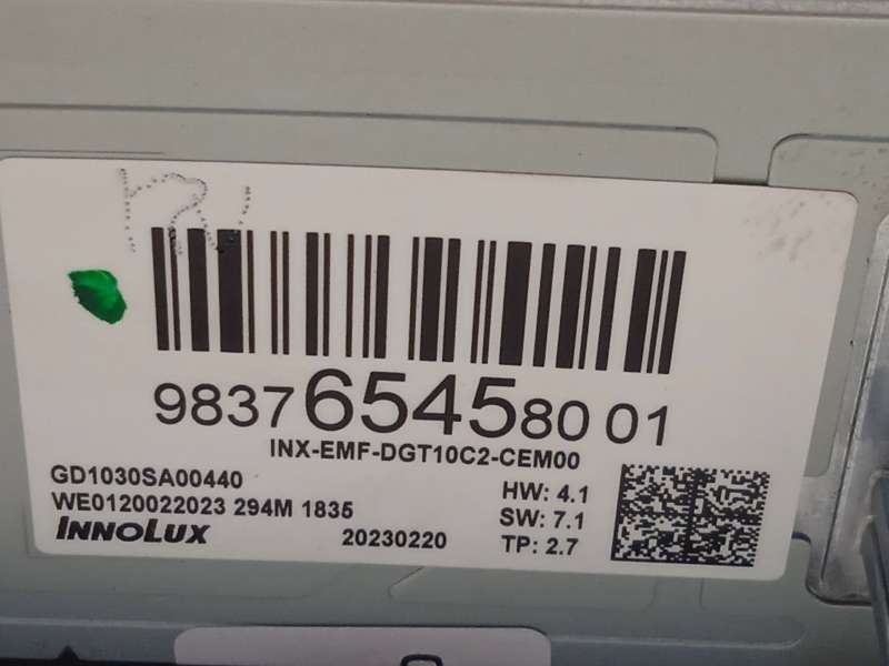Recambio de pantalla multifuncion para peugeot 408 ii (fp_, f3_, fm_) puretech 130 referencia OEM IAM 9837654580 6