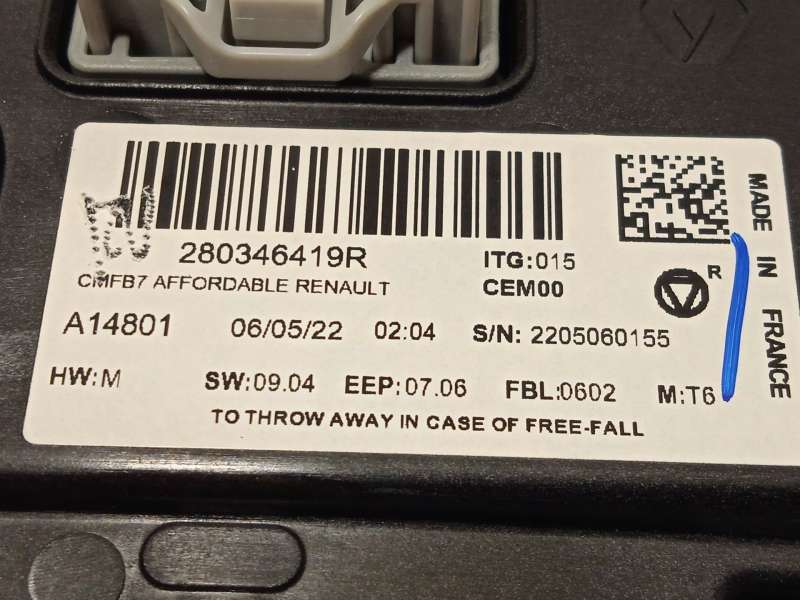 Recambio de pantalla multifuncion para renault captur ii (hf_) tce 90 (hfm6) referencia OEM IAM 280346419R 6
