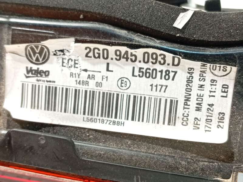 Recambio de piloto trasero izquierdo interior para volkswagen polo vi (aw1, bz1, ae1, bz3) 1.0 tsi referencia OEM IAM 2G0945093D - Gris 5