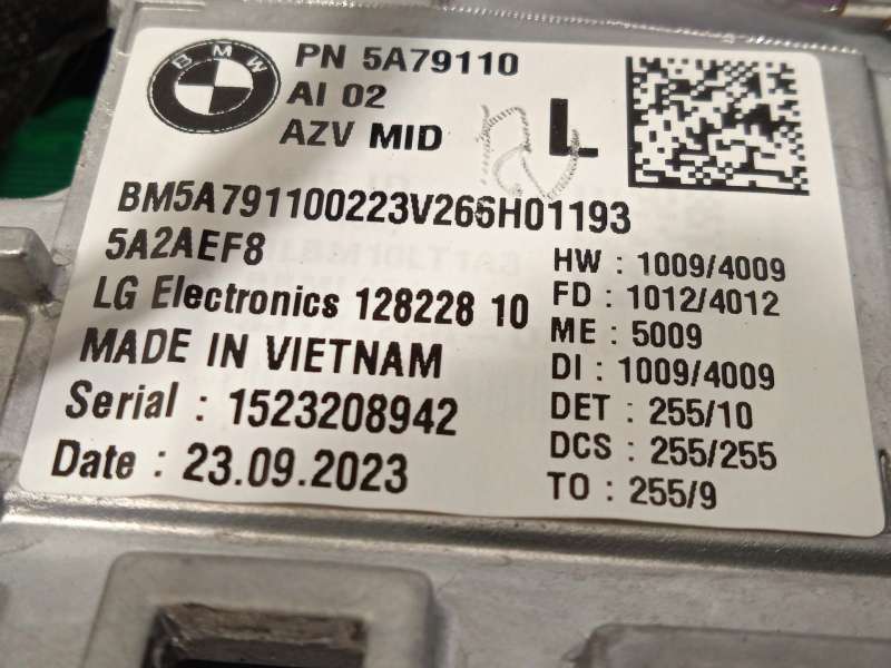 Recambio de pantalla multifuncion para bmw 2 active tourer (u06) 225e xdrive referencia OEM IAM 5A79110 65505A79110 5A2AEF8 5