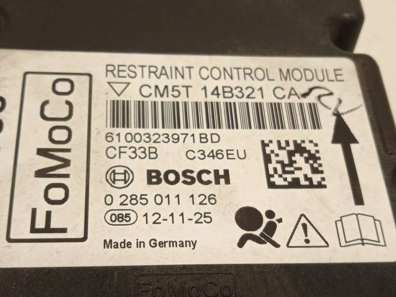 Recambio de centralita airbag para ford focus iii 1.0 ecoboost referencia OEM IAM CM5T14B321CA 1767129 0285011126 - Gris 4