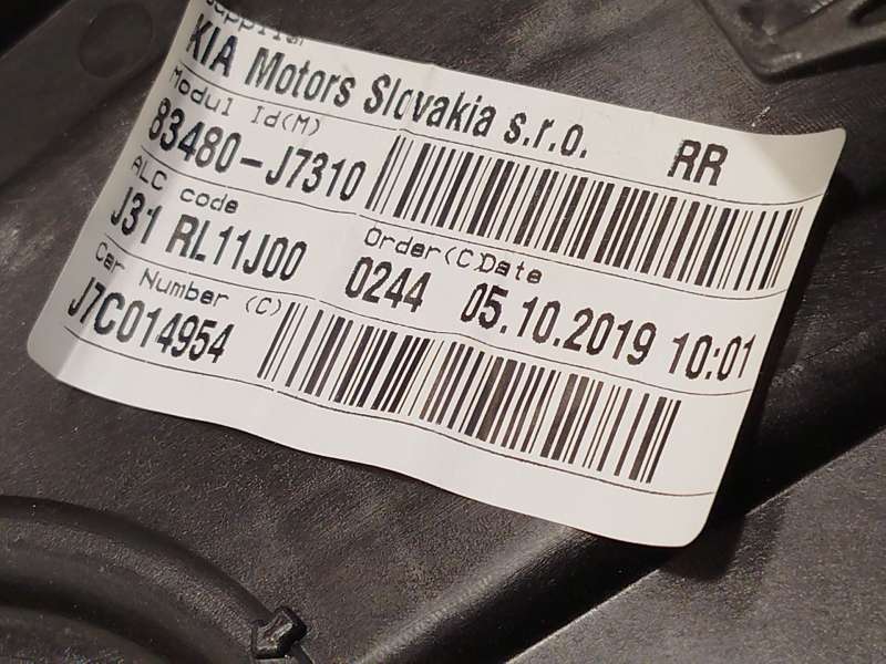 Recambio de elevalunas trasero derecho para kia xceed 1.4 tgdi cat referencia OEM IAM 83480J7310 83460J7020 F00S1W2277 3