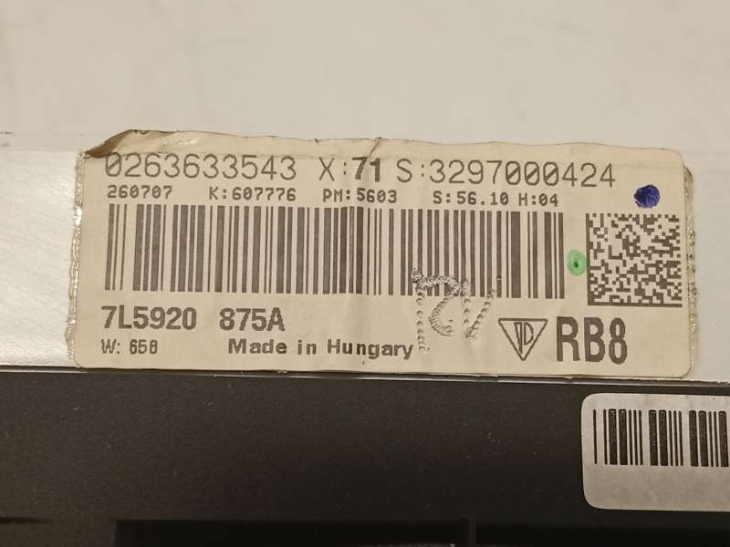 Recambio de cuadro instrumentos para porsche cayenne (9pa) s 4.8 referencia OEM IAM 7L5920875A  0263633543 - Negro 6