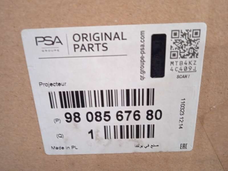 Recambio de faro derecho para citroën jumpy iii furgoneta (v_) 2.0 bluehdi 120 referencia OEM IAM 9808567680 7