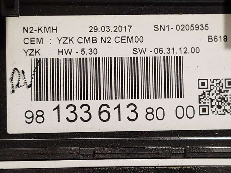 Recambio de cuadro instrumentos para citroën c3 iii (sx) 1.6 bluehdi 75 referencia OEM IAM 9813361380 - Plata 6