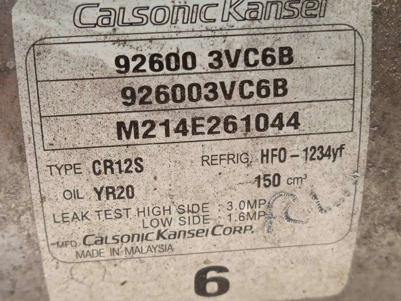 Recambio de compresor aire acondicionado para nissan pulsar (c13) acenta referencia OEM IAM 926003VC6B  926003VC6B - Azul 5