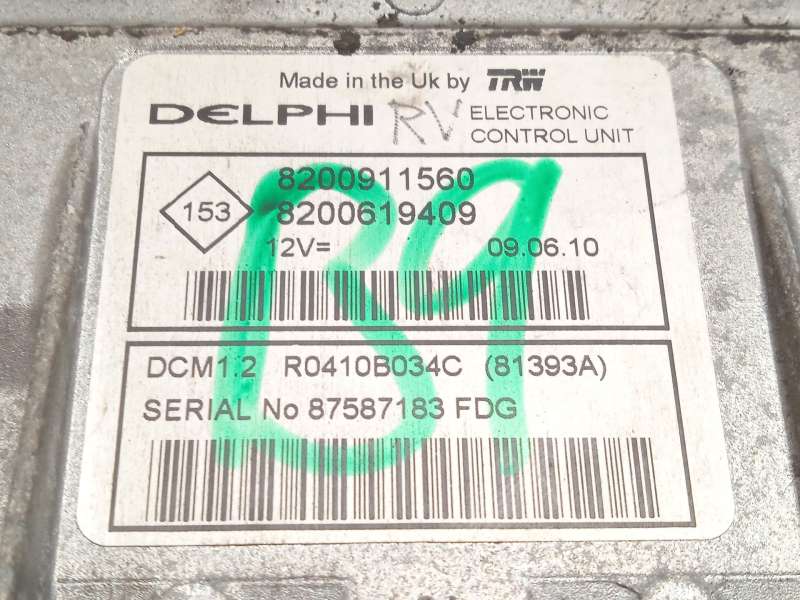 Recambio de centralita motor uce para nissan note (e11, ne11) 1.5 dci referencia OEM IAM 8200911560 8200619409 R0410B034C - Plata 4