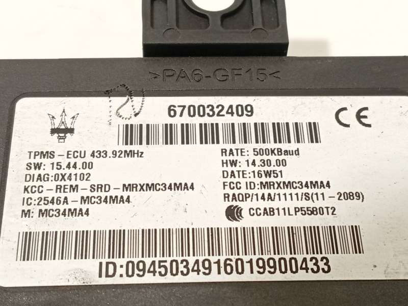 Recambio de modulo electronico para maserati levante suv (m161) 3.0 d q4 referencia OEM IAM 670032409 3