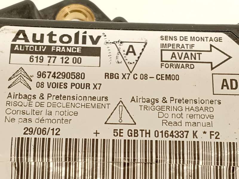 Recambio de centralita airbag para citroën c5 iii (rd_) 1.6 vti 120 referencia OEM IAM 9674290580 9803844280 619771200 4