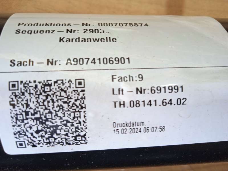Recambio de transmision central para mercedes-benz sprinter 4-t furgoneta (b907, b910) 419 cdi rwd (907.643, 907.645, 907.647) r 9