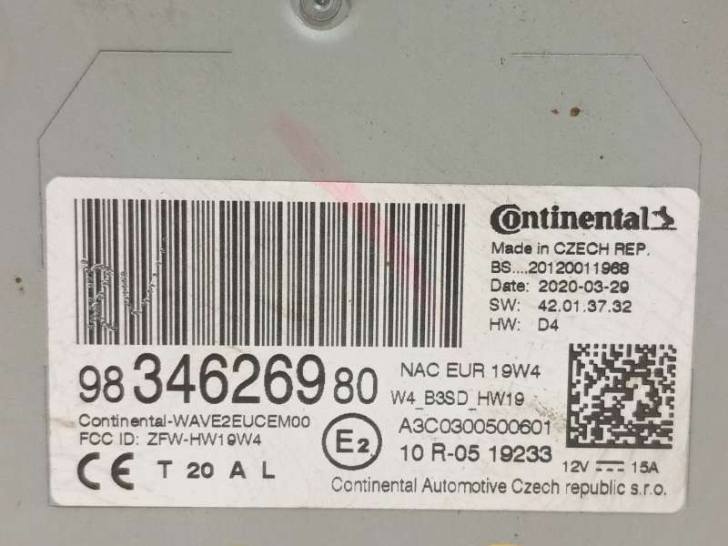 Recambio de sistema navegacion gps para peugeot 3008 ii suv (mc_, mr_, mj_, m4_) hybrid referencia OEM IAM 9834626980  A3C030050 4
