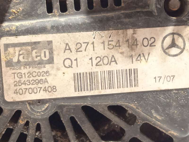 Recambio de alternador para mercedes-benz clase c (w204) c 200 kompressor (204.041) referencia OEM IAM A2711541402  TG12C026 - Gris 3