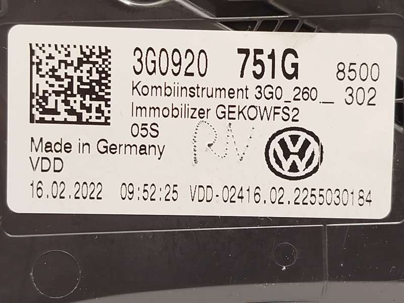 Recambio de cuadro instrumentos para volkswagen passat b8 (3g2, cb2) 2.0 tdi referencia OEM IAM 3G0920751G 7