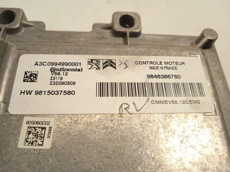 Recambio de centralita motor uce para citroën c3 iii (sx) 1.2 puretech 82 referencia OEM IAM 9846386780 9815037580 A3C0994990001 4