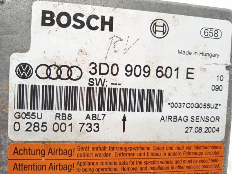 Recambio de centralita airbag para volkswagen touareg (7la, 7l6, 7l7) 5.0 v10 tdi referencia OEM IAM 3D0909601E  0285001733 - Negro 4