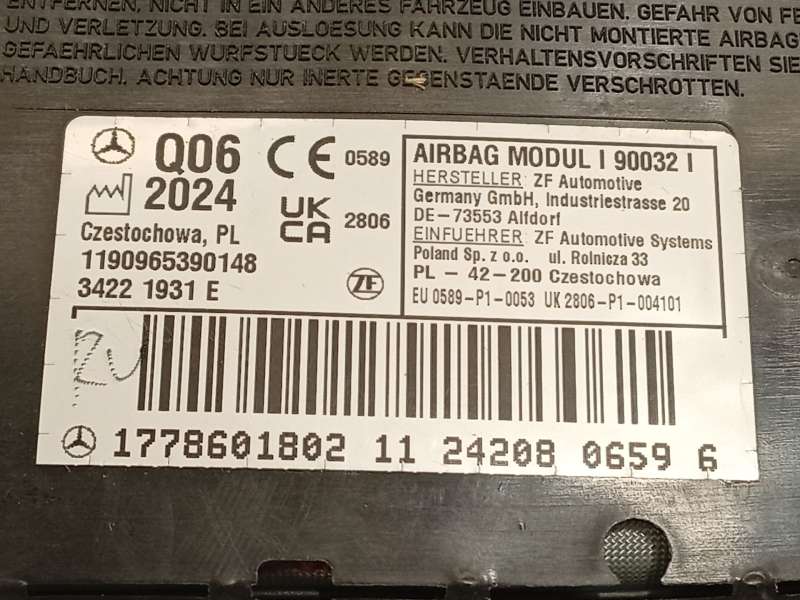 Recambio de airbag lateral delantero derecho para mercedes-benz clase a (w177) a 180 mild-hybrid (177.084) referencia OEM IAM 17 - Gris 3