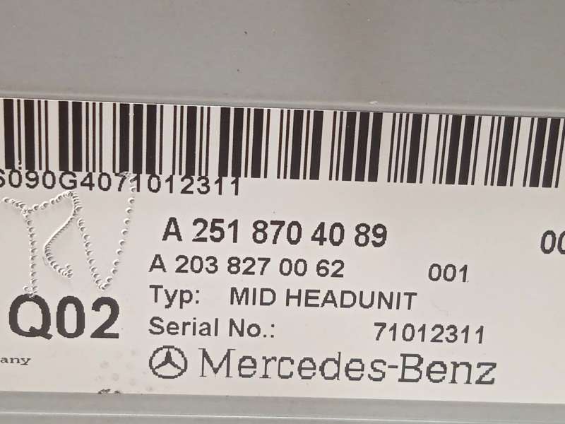 Recambio de sistema navegacion gps para mercedes-benz clase r (w251, v251) r 280 cdi 4-matic (251.020) referencia OEM IAM A25187 - Blanco 7