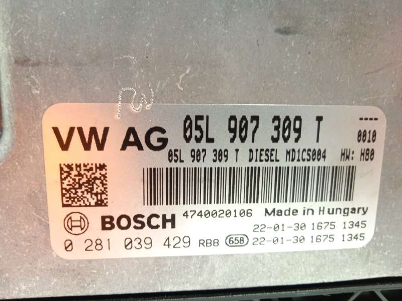 Recambio de centralita motor uce para volkswagen tiguan (ad1, ax1) 2.0 tdi referencia OEM IAM 05L907309T  0281039429 - Gris 4