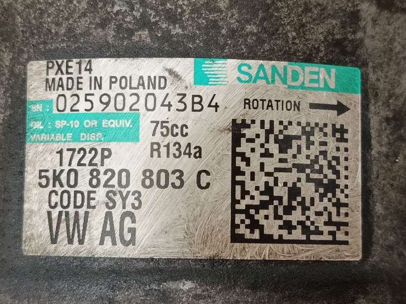 Recambio de compresor aire acondicionado para seat ibiza iv (6j5, 6p1) 1.2 tsi referencia OEM IAM 5K0820803C 6