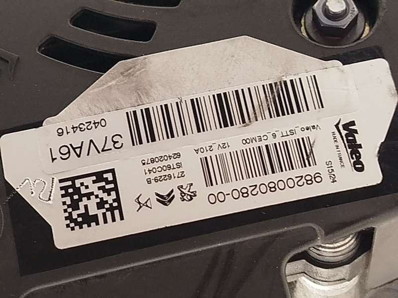 Recambio de alternador para peugeot 3008 ii suv (mc_, mr_, mj_, m4_) hybrid referencia OEM IAM 9820080280 2716229B IST60C041 6