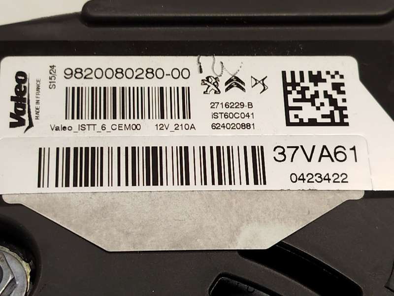 Recambio de alternador para peugeot 3008 ii suv (mc_, mr_, mj_, m4_) hybrid referencia OEM IAM 9820080280 2716229B IST60C041 7