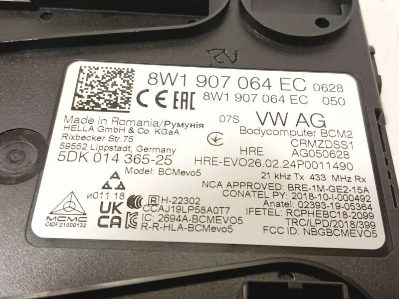 Recambio de centralita confort para audi a5 sportback (f5a, f5f) 35 tdi referencia OEM IAM 8W1907064EC  5DK014365 - Blanco 4