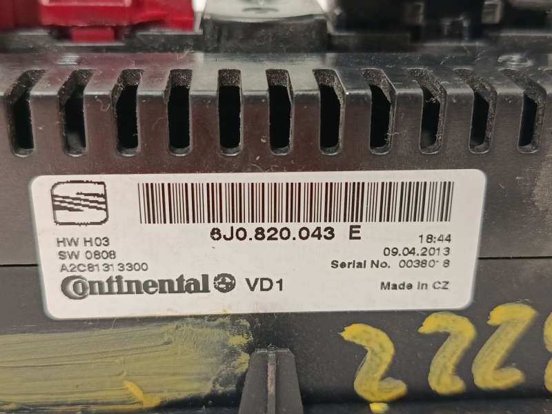 Recambio de mando climatizador para seat ibiza iv (6j5, 6p1) 1.2 tsi referencia OEM IAM 6J0820043EAT7 6J0820043E A2C81313300 6