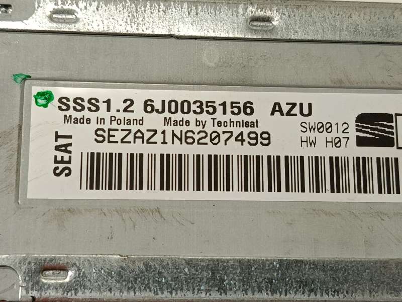 Recambio de sistema audio / radio cd para seat ibiza iv (6j5, 6p1) 1.2 tsi referencia OEM IAM 6J0035156AZU 6