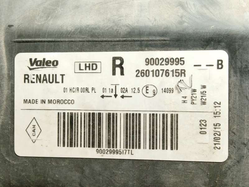 Recambio de faro derecho para dacia sandero ii (b8_) tce 90 (b8m1, b8ma) referencia OEM IAM 260107615R  90029995 - Blanco 4