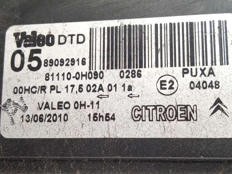 Recambio de faro derecho para citroën c1 (pm_, pn_) 1.0 referencia OEM IAM 811100H090 620672 89092916 - Plata 7
