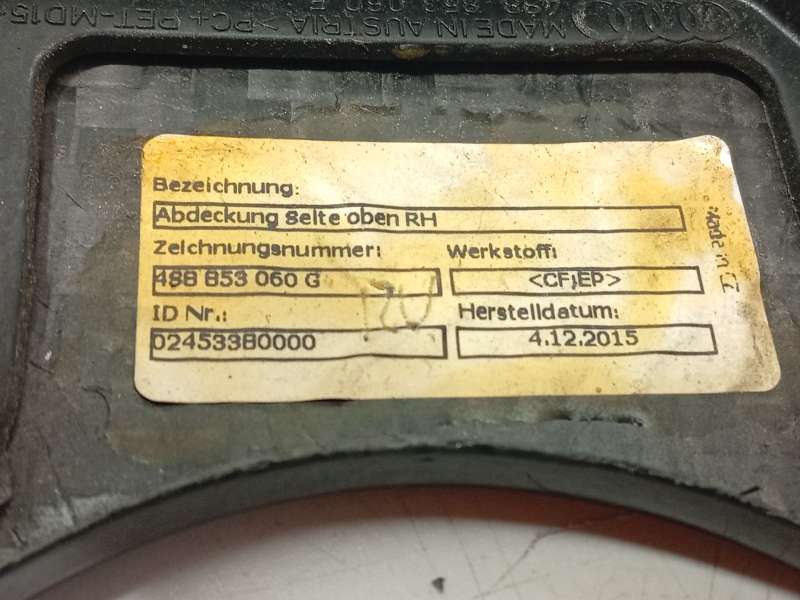 Recambio de moldura para audi r8 (4s3, 4sp) 5.2 fsi quattro referencia OEM IAM 4S8853060G  02453380000 - Amarillo 7