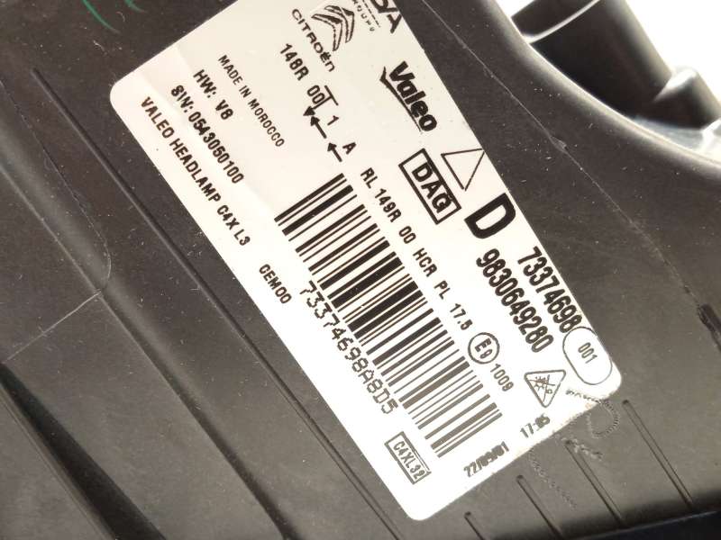 Recambio de faro derecho para citroën c4 iii 1.2 referencia OEM IAM 9830649280  73374698 8