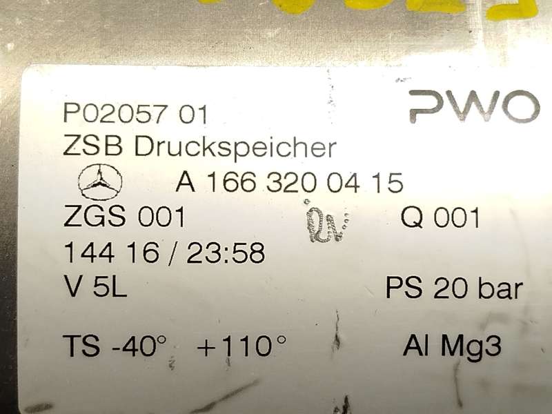 Recambio de acumulador suspension neumatica para mercedes-benz gle coupe (c292) 350 d 4-matic (292.323, 292.324) referencia OEM 3