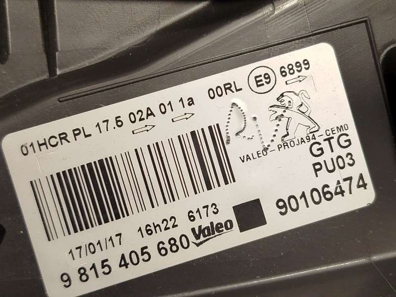 Recambio de faro izquierdo para peugeot 2008 i (cu_) 1.2 thp 110 / puretech 110 referencia OEM IAM 9815405680  90106474 6