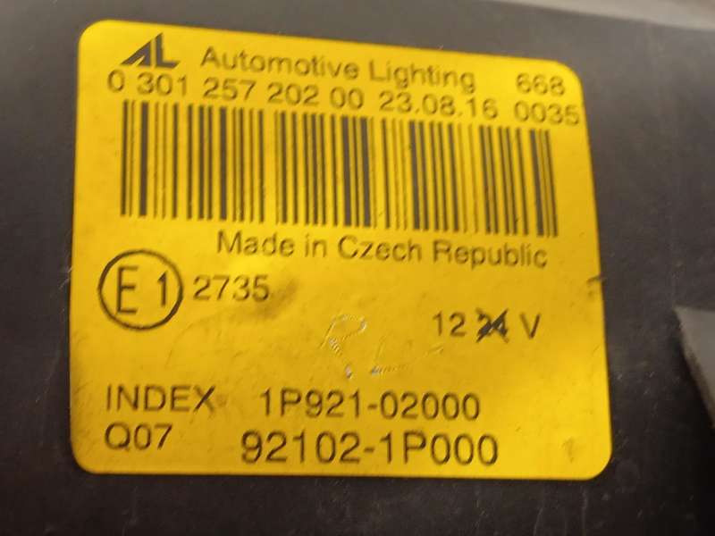 Recambio de faro derecho para kia venga (yn) 1.4 cvvt referencia OEM IAM 921021P000  030125720200 - Blanco 5